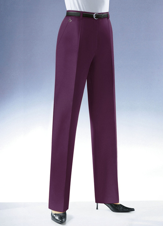 Hosen mit Knopf- und Reißverschluss - Klassische Hose, in Größe 018 bis 245, in Farbe BROMBEER Ansicht 1