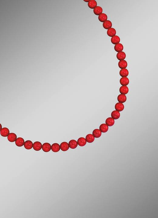 Halsketten - Halskette mit Korallenkugeln, in Farbe  Ansicht 1