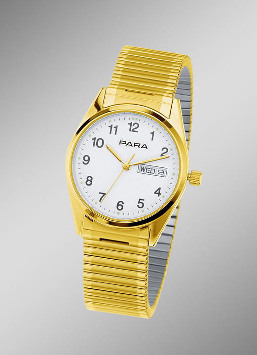 - Quartz-Herrenuhr mit Zugband, in Farbe  Ansicht 1