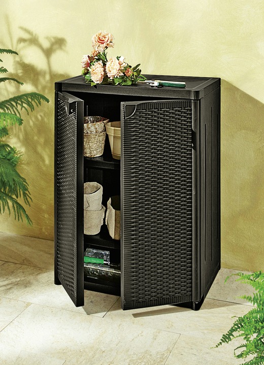 Gartenpflege - Geräteschrank aus Kunststoff , in Farbe ANTHRAZIT, in Ausführung Geräteschrank, klein, H88 cm Ansicht 1