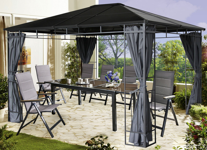 Pavillons - Hardtop-Pavillon Limone mit Seitenteilen, in Farbe GRAU Ansicht 1