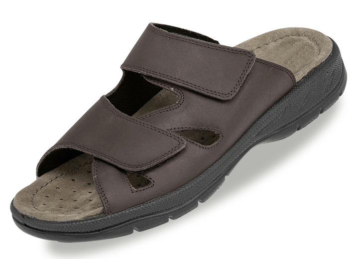 Sandalen & Pantoletten - GINO GALANTE Pantolette aus schattiertem Rindleder, in Größe 039 bis 046, in Farbe MOKKA