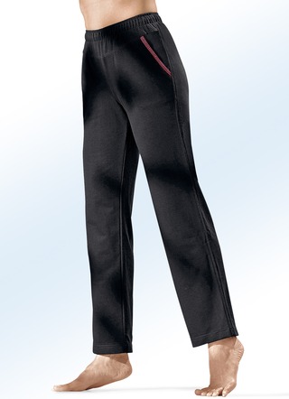 Hose mit Glanzgarn besticktem Zierband in 4 Farben