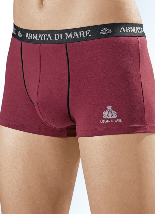 Pants & Boxershorts - Viererpack Pants aus Feinjersey, mit Elastikbund, in Größe 004 bis 010, in Farbe 2x BORDEAUX, 1x DUNKELGRAU, 1x SCHWARZ