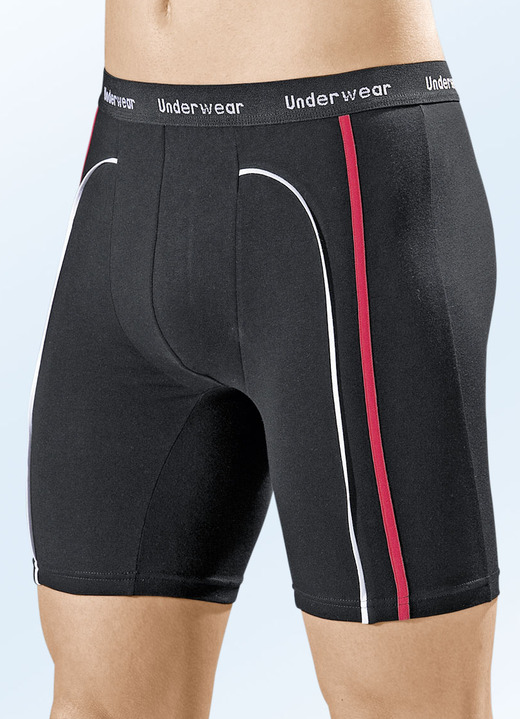 Pants & Boxershorts - Dreierpack Longpants aus Feinjersey, schwarz, in Größe 004 bis 010, in Farbe SCHWARZ