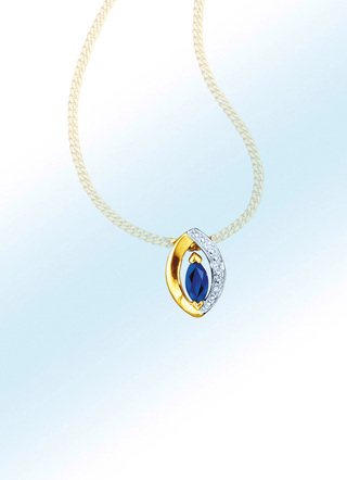 Anhänger mit Brillanten und echt Safir