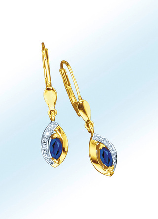 Ohrringe mit echt Safir und Brillanten