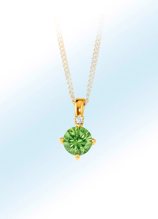Anhänger mit echt Peridot und Diamanten