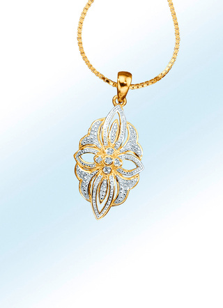 Anhänger mit Diamanten im Blumendesign