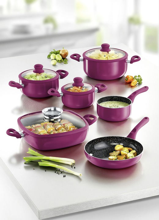 Keramik Topf Set, 10 teilig mit Granit Keramik Beschichtung Pfannen und Töpfe