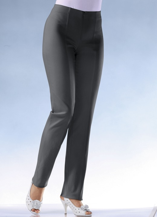 Hosen mit Knopf- und Reißverschluss - Soft-Stretch-Hose in 11 Farben, in Größe 018 bis 235, in Farbe SCHWARZ Ansicht 1