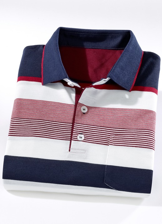 - Poloshirt in 2 Farben , in Größe 046 bis 062, in Farbe MARINE-WEISS-ROT