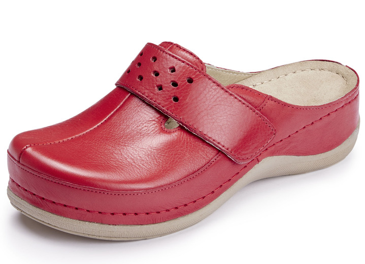 Sandaletten & Pantoletten - ELENA EDEN Clog mit Klettverschluss, in Größe 036 bis 041, in Farbe ROT Ansicht 1