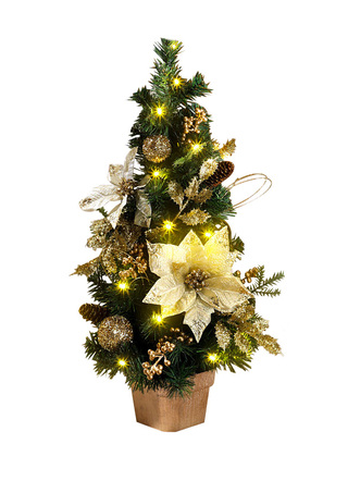 Beleuchteter Tannenbaum aus Kunst- und Textilmaterial