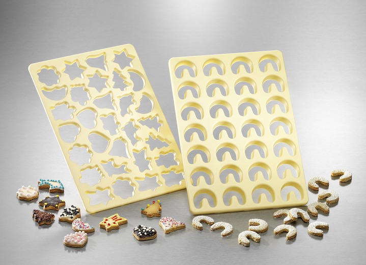 Backen - Ausstechschablonen, 2er-Set, für perfekte Plätzchen, in Farbe BEIGE