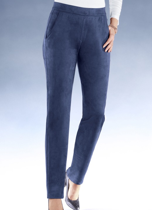 Hosen in Schlupfform - Trendige, samtweiche Hose, in Größe 018 bis 092, in Farbe RAUCHBLAU Ansicht 1