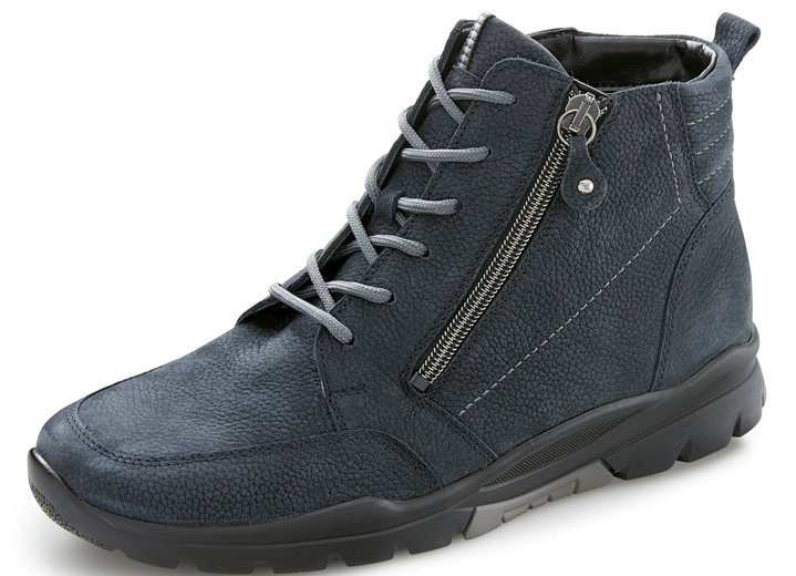 Stiefel & Stiefeletten - Waldläufer, gefütterte Damen-Stiefeletten, Winterschuhe, Weite H, mit herausnehmbarem Fußbett, in Größe 4 1/2 bis 9, in Farbe DUNKELBLAU Ansicht 1