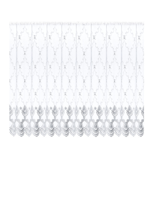 - Store aus Florentiner-Tüll in verschiedenen Farben, in Größe 159 (H145xB250 cm) bis 291 (H245xB450 cm), in Farbe WEISS-WEISS Ansicht 1