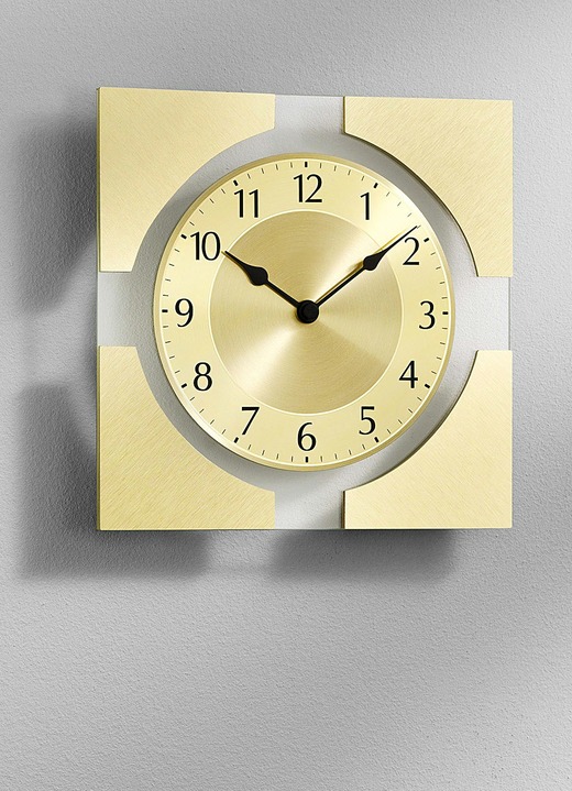 Uhren - Wanduhr aus Glas mit Funkuhrwerk, in Farbe GOLD Ansicht 1