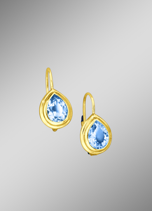 Ohrschmuck - Ohrringe mit echt Blautopas, in Farbe  Ansicht 1