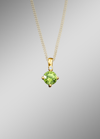 Anhänger mit echt Peridot und Diamanten