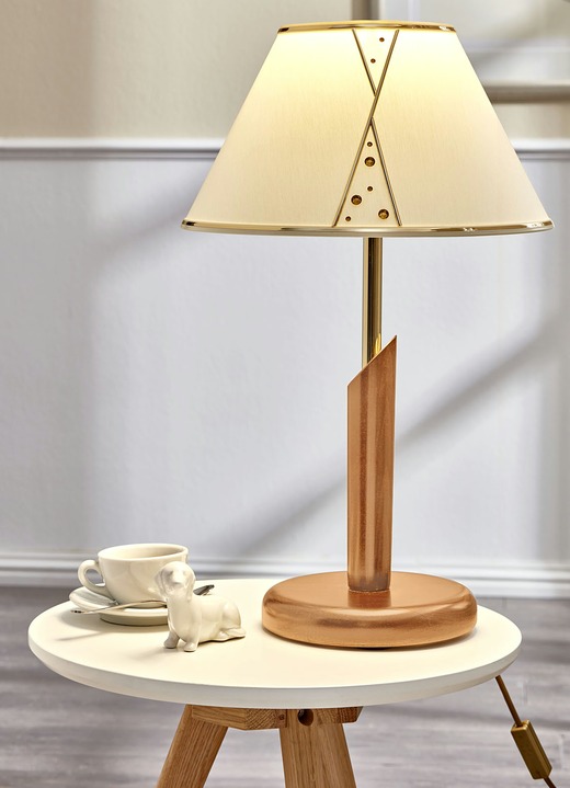 Lampen & Leuchten - Tischleuchte mit Stoffschirm, in Farbe BUCHE Ansicht 1