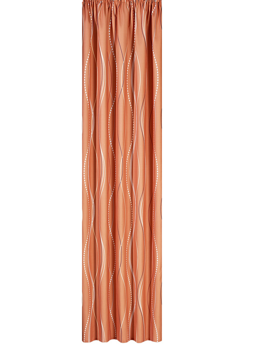 Modern - Übergardine mit Wellen-Dessin und Universalschienenband, in Größe 364 (Dekoschal, 150x132 cm) bis 456 (Dekoschal, 245x132 cm), in Farbe TERRA Ansicht 1