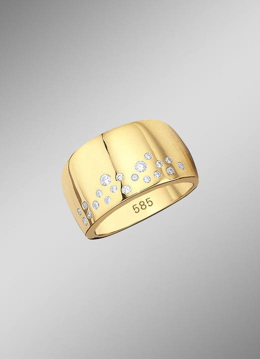 Ringe - Hochwertig verarbeiteter Damenring mit Brillanten, in Größe 160 bis 220, in Farbe GOLD Ansicht 1