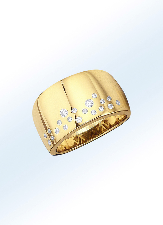 Ringe - Hochwertig verarbeiteter Damenring mit Brillanten, in Größe 160 bis 220, in Farbe GOLD