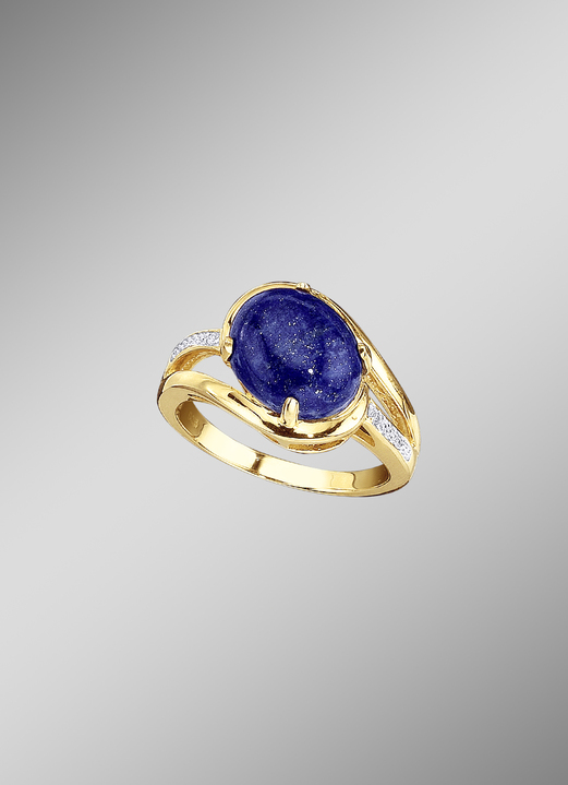 Ringe - Zauberhafter Damenring mit echt Lapislazuli und synth. Zirkonia, in Größe 160 bis 220, in Farbe  Ansicht 1