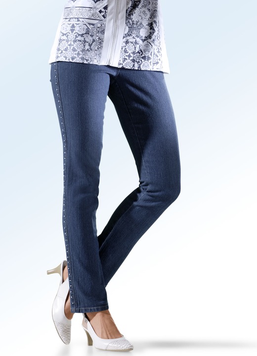 Hosen - Jeans in Schlupfform, in Größe 018 bis 052, in Farbe JEANSBLAU Ansicht 1