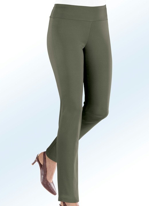 Hosen in Schlupfform - Soft-Stretch-Hose in 12 Farben, in Größe 017 bis 052, in Farbe OLIV Ansicht 1