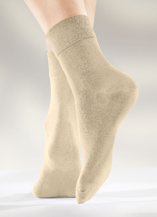 Strümpfe & Strumpfhosen - Sechserpack Socken in verschiedenen Farbstellungen, in Größe 1 (Schuhgr. 35-38) bis 3 (Schuhgr. 43-46), in Farbe 2X BEIGE, 2X SAND, 2X KHAKI Ansicht 1