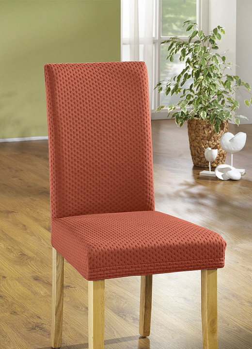 Sessel- & Sofaüberwürfe - Stretch-Stuhlbezug in toller Qualität, in Farbe TERRA Ansicht 1
