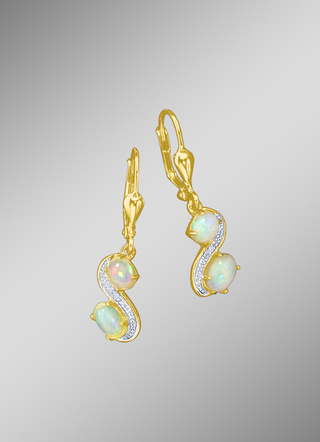 Ohrringe mit Opal und Diamanten