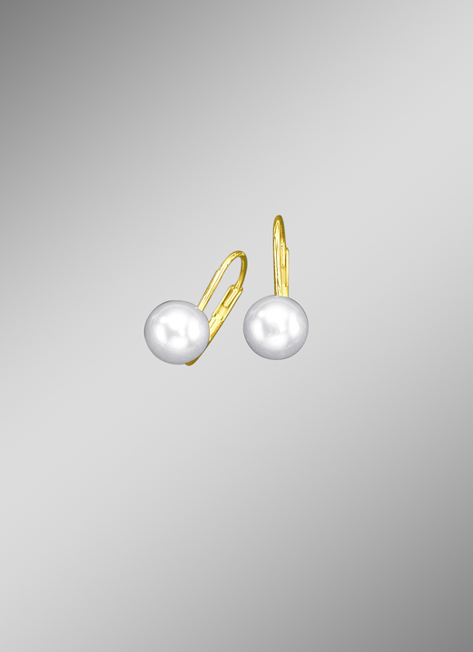 Ohrschmuck - Ohrringe mit Süßwasser-Zuchtperlen, in Farbe , in Ausführung Perlen-Ø 6,5 mm Ansicht 1