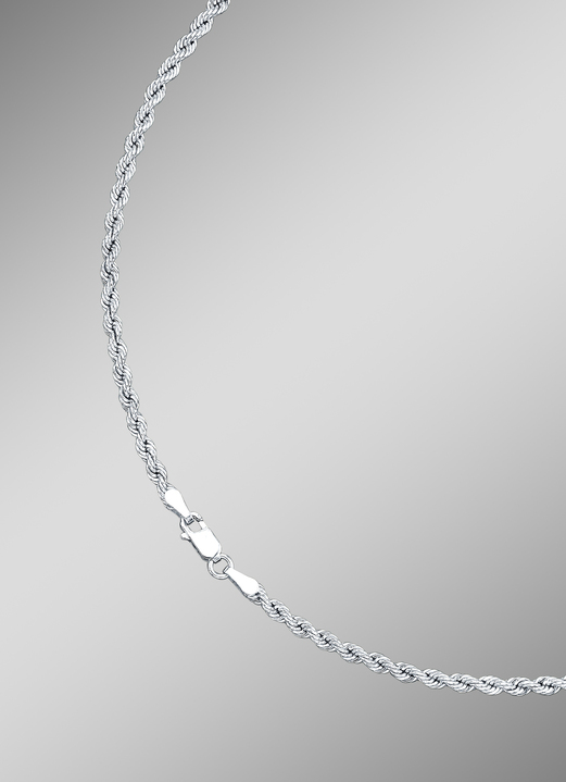 Halsketten - Stilvolle Kordel-Halskette in Weißgold, in Farbe  Ansicht 1