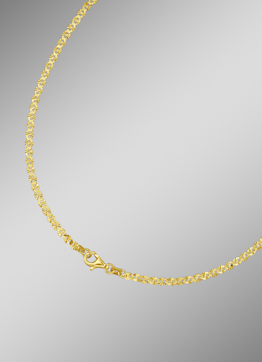 Halsketten - Diamantierte Blättchenkette, verschiedene Ausführungen, in Farbe  Ansicht 1