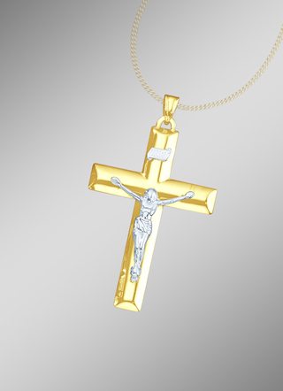 Kreuz-Anhänger in Bicolor