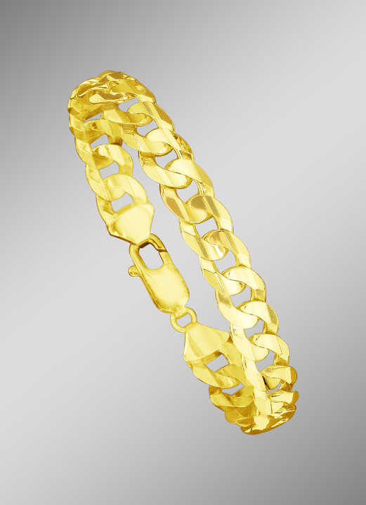 Armbänder - Vollmassives, diamantiertes Panzerketten-Armband, in Farbe