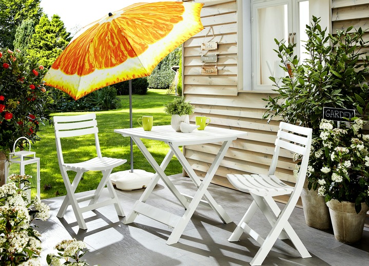 Gartenmöbel - UV-beständiges Balkon-Set, 3-teilig , in Farbe WEISS Ansicht 1