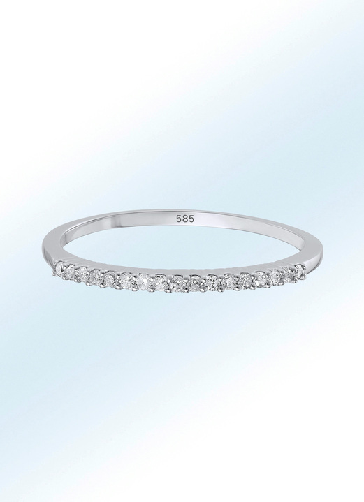 Ringe - Exquisiter Damenring mit weißen Diamanten, in Größe 160 bis 220, in Farbe