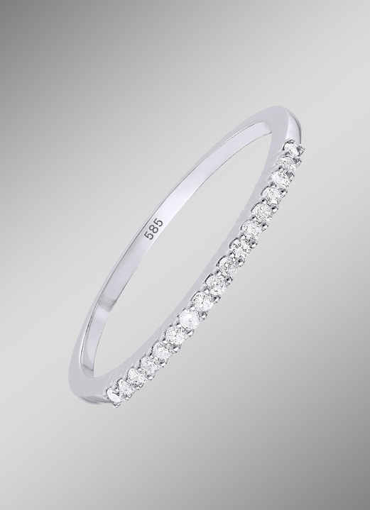 Ringe - Exquisiter Damenring mit weißen Diamanten, in Größe 160 bis 220, in Farbe