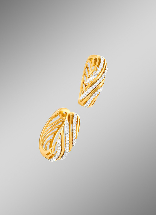 Ohrschmuck - Traumhaft schöne Creolen mit Diamanten, in Farbe  Ansicht 1