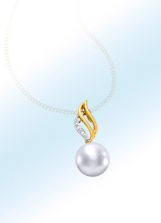 Anhänger mit Süßwasser-Zuchtperle und Diamanten