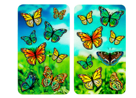 WENKO Herdabdeckplatten Schmetterlinge, 2er-Set
