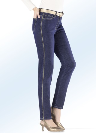 Edel-Jeans mit Glanzgarn-Paspelierung