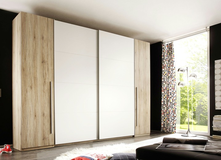 Schlafzimmerschränke - Moderner Schwebetüren-Schrank, in Farbe SAN REMO-WEISS Ansicht 1