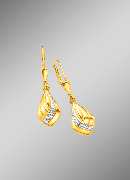 Ohrschmuck - Glänzende Ohrringe mit Diamant, in Farbe