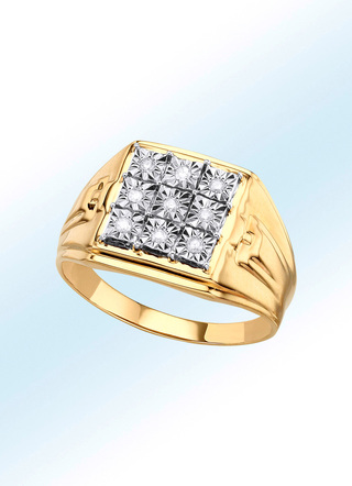Interessanter Herrenring mit Brillanten